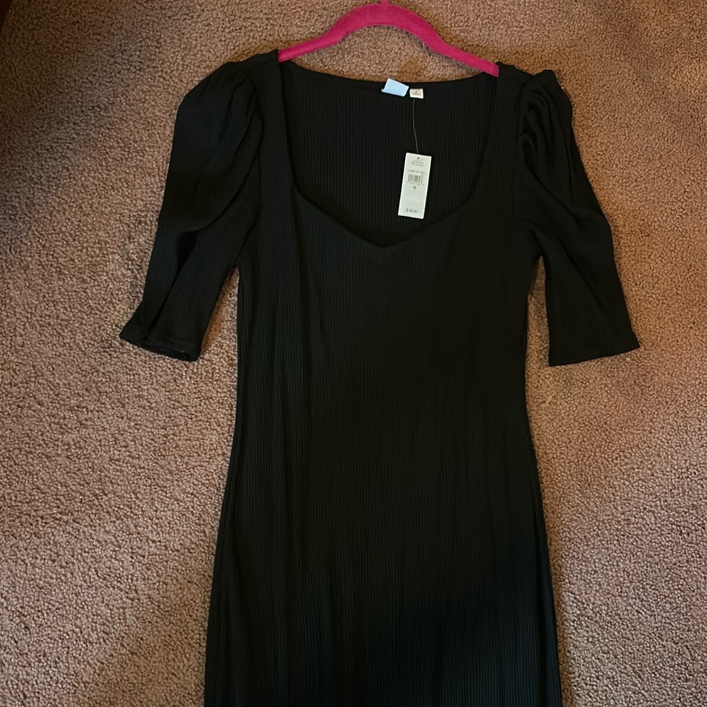 GAP PUFF SLEEVE MIDI DRESS